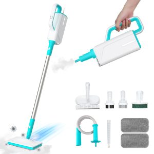 Steam Mop, Steam Cleaner for Floor, 260℉ High-Temperature Handheld Floor Steamer for Cleaning Hardwood/Laminate Floor, Tiles with 7-in-1 Multi-purpose Accessories and Washable Pads