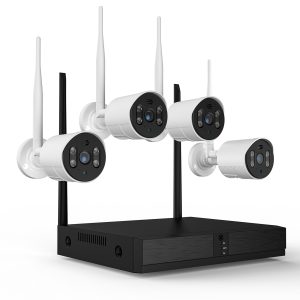 NICPOW 4pcs Security Wired Camera System, 8CH 3MP NVR Home Security, 1080P IP Security Surveillance Cameras with Color Night Vision, IP66 Waterproof, for Indoor Outdoor, No HDD (Wireless Wi-Fi) (Copy)