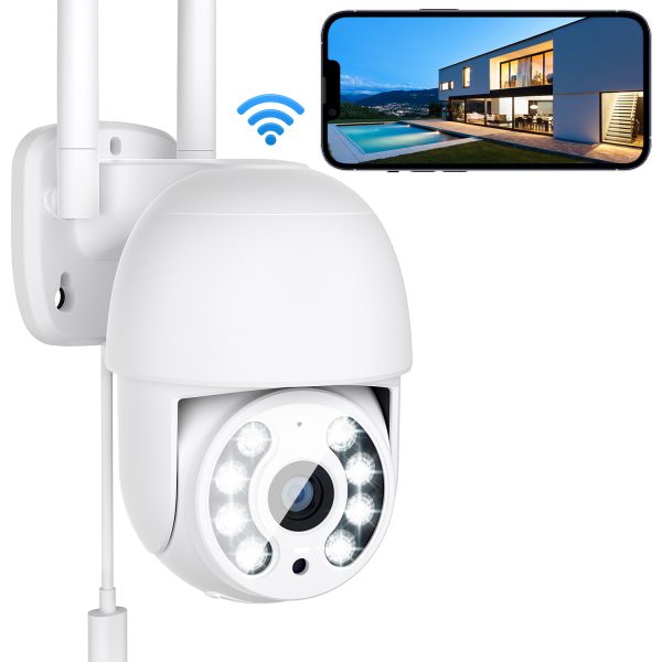 NICPOW 4MP Security Cameras Wireless Wifi, 360° View Security Camera Outdoor with Full Color Night Vision, IP65 Waterproof, 2-Way Audio, Home Security Camera for Indoor/Outdoor, 2.4G Wifi