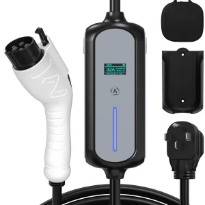 AVAPOW Portable Electric Car Charger with Adjustable Current(10-32A),240V EV Charger,with 16-Foot EV Charging Cable and NEMA 14-50 Plug Level 2 Charger for All J1772 EVs