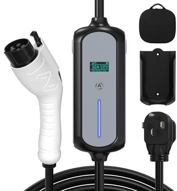 AVAPOW Portable Electric Car Charger with Adjustable Current(10-32A),240V EV Charger,with 16-Foot EV Charging Cable and NEMA 14-50 Plug Level 2 Charger for All J1772 EVs