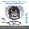 Baby Swing Chair, Baby Swing for Infants, Bluetooth Infant Swing with Music Speaker with 3 Seat Positions, 3 Timer Settings, 5 Speeds and Remote Control, Gray