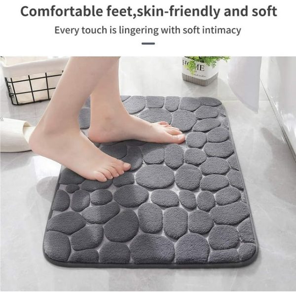 2 Pack Memory Foam Bath Mat, Bathroom Rugs Super Water Absorbent, Machine Washable Bath Rugs for Tub, Quick Drying Mat for Bathroom