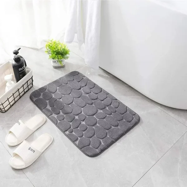 2 Pack Memory Foam Bath Mat, Bathroom Rugs Super Water Absorbent, Machine Washable Bath Rugs for Tub, Quick Drying Mat for Bathroom