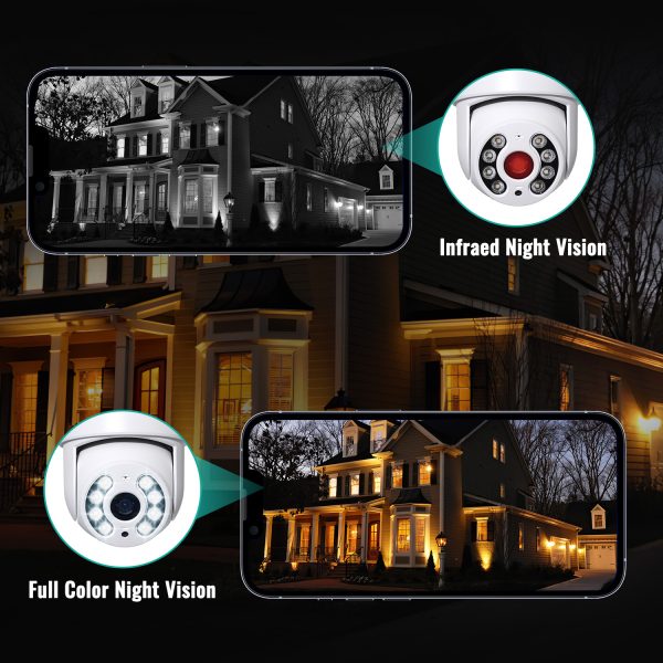 NICPOW 4MP Security Cameras Wireless Wifi, 360° View Security Camera Outdoor with Full Color Night Vision, IP65 Waterproof, 2-Way Audio, Home Security Camera for Indoor/Outdoor, 2.4G Wifi - Image 5