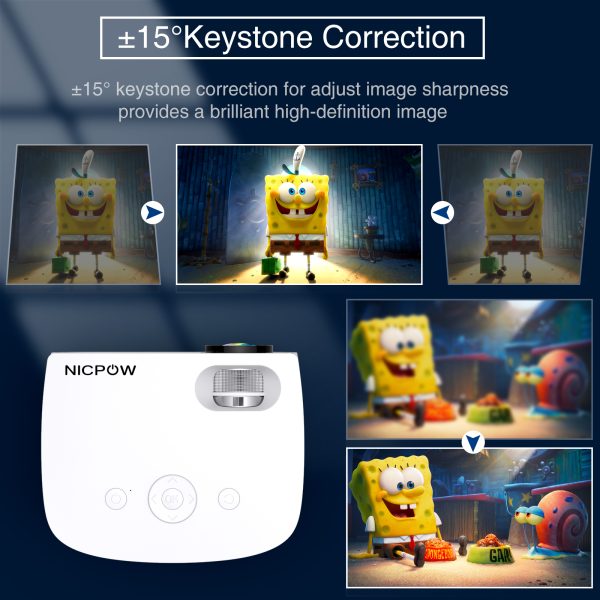 NICPOW Video Projector with 100" Projector Screen - Image 4
