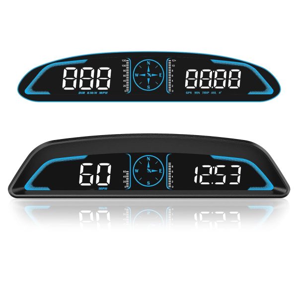 NICPOW Digital GPS Speedometer Universal Heads Up Display for Car 5.5 inch Large LCD Display HUD with MPH Speed Fatigued Driving Alert Overspeed Alarm Trip Meter for All Vehicle
