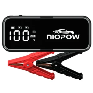 Car Jump Starter Battery Pack, 5000A 12V Portable Lithium Jump Box Battery Booster with 3.3" Display, Power Bank Charger and LED Light, Jumper Cables for All Gas and 12L Diesel Engines