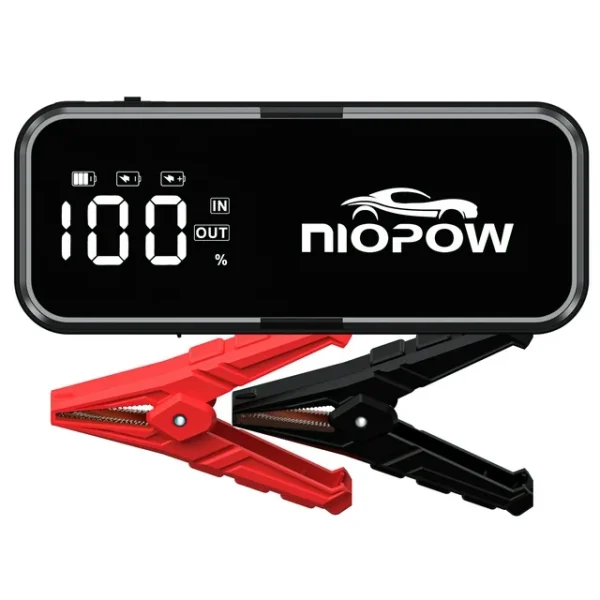 Car Jump Starter Battery Pack, 5000A 12V Portable Lithium Jump Box Battery Booster with 3.3" Display, Power Bank Charger and LED Light, Jumper Cables for All Gas and 12L Diesel Engines