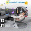 Baby Swing Chair, Baby Swing for Infants, Bluetooth Infant Swing with Music Speaker with 3 Seat Positions, 3 Timer Settings, 5 Speeds and Remote Control, Gray