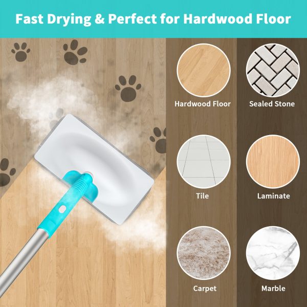 Steam Mop, Steam Cleaner for Floor, 260℉ High-Temperature Handheld Floor Steamer for Cleaning Hardwood/Laminate Floor, Tiles with 7-in-1 Multi-purpose Accessories and Washable Pads - Image 3
