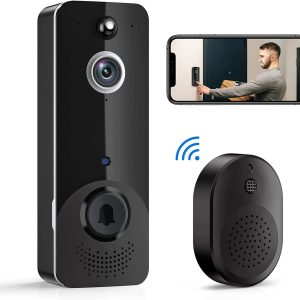 Doorbell Camera Wireless, WiFi Video Doorbell with Chime, 2 Way Audio, Smart Human Detection, Night Vision, Cloud Storage, Real Time Alert for Home