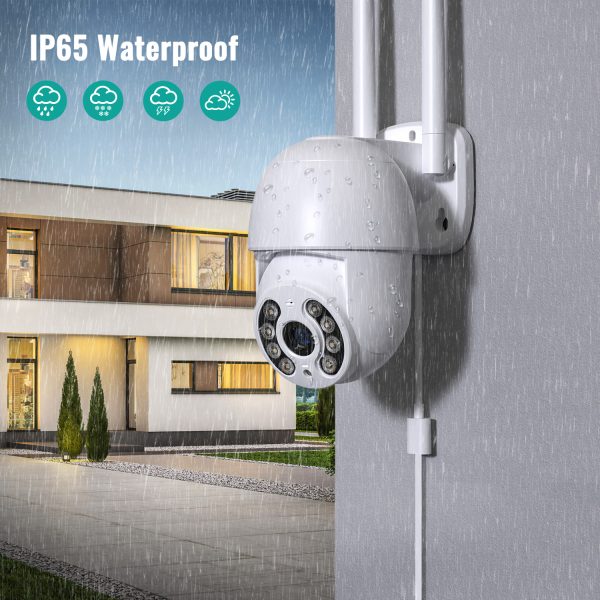 NICPOW 4MP Security Cameras Wireless Wifi, 360° View Security Camera Outdoor with Full Color Night Vision, IP65 Waterproof, 2-Way Audio, Home Security Camera for Indoor/Outdoor, 2.4G Wifi - Image 2