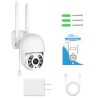 NICPOW 4MP Security Cameras Wireless Wifi, 360° View Security Camera Outdoor with Full Color Night Vision, IP65 Waterproof, 2-Way Audio, Home Security Camera for Indoor/Outdoor, 2.4G Wifi