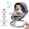 Baby Swing Chair, Baby Swing for Infants, Bluetooth Infant Swing with Music Speaker with 3 Seat Positions, 3 Timer Settings, 5 Speeds and Remote Control, Gray