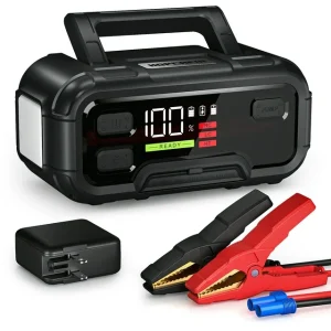 6000A Battery Jump Starter, 32000mAh Car Battery Jump Starter with LED Display for All Gas or 12L Diesel, 12V Jump Box with Battery Booster with Built-in LED Light