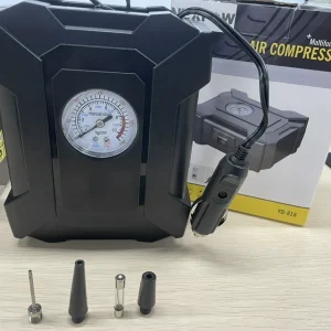Tire Inflator, Air Compressor Air Pump for Tires, 12V 150 PSI Electric Pump with Pointer and Emergency LED Light, Black