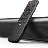 Soundbar, TV Sound Bar with Dual Bass Ports Wired HDMI and Wireless Bluetooth 5.0 Home Theater System (28 Inch, Enhanced Bass Technology, 3-Inch Drivers, Bass Adjustable, Wall Mountable, DSP