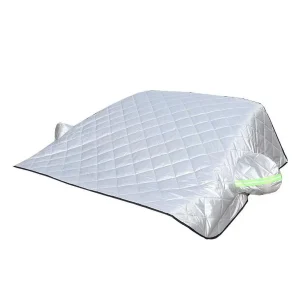 Car Windshield Snow Cover, Winter Windshield Cover for Ice Frost with Magnetic Edge, Protect in All Weather Fit Most Cars and SUV, Silver