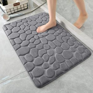 2 Pack Memory Foam Bath Mat, Bathroom Rugs Super Water Absorbent, Machine Washable Bath Rugs for Tub, Quick Drying Mat for Bathroom