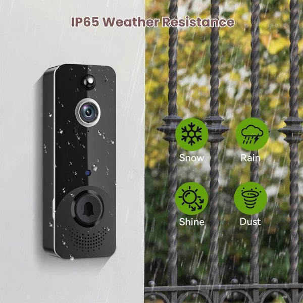 Doorbell Camera Wireless, WiFi Video Doorbell with Chime, 2 Way Audio, Smart Human Detection, Night Vision, Cloud Storage, Real Time Alert for Home
