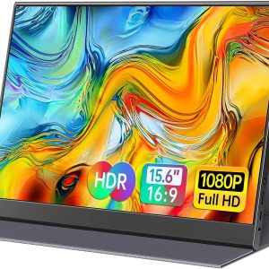 15.6inch Portable Monitor,1080P USB-C HDMI Second External Monitor for Laptop,PC,Mac Phone,PS,Xbox,Swich,IPS Ultra-Thin Zero Frame Gaming Monitor/Premium Smart Cover