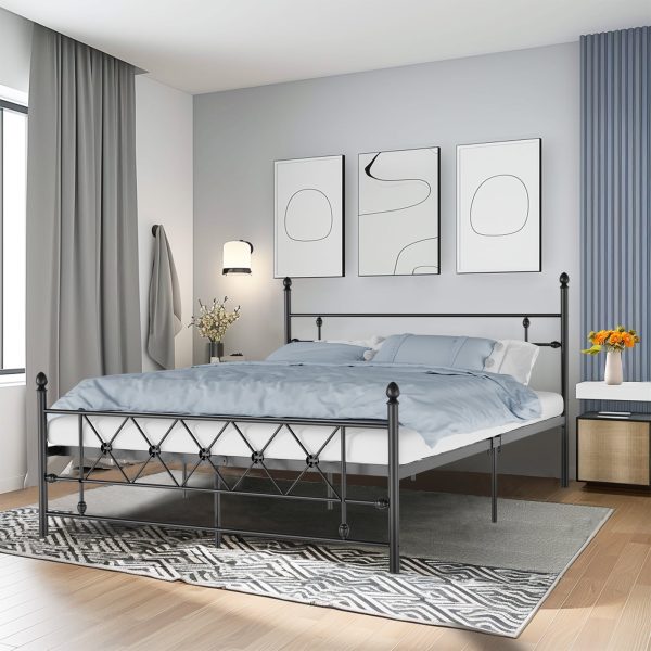 c58a1847-2f92-4080-a717-6390e4c82811.89628ae7a3bfbb8fa1814ce496bb273d.jpeg HOMWOO Metal Platform Bed Frame with Headboard, Queen Size