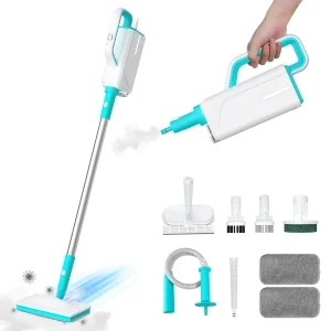 Steam Mop, Steam Cleaner for Floor, 260℉ High-Temperature Handheld Floor Steamer for Cleaning Hardwood/Laminate Floor, Tiles with 7-in-1 Multi-purpose Accessories and Washable Pads