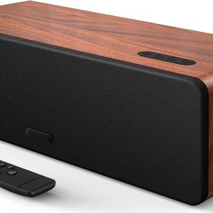 Sound Bars for TV, 16.5'' Wooden TV Speakers Soundbar Home Theater Surround Sound System with Dual 3.5'' Woofers, Bluetooth 5.0 and HDMI ARC/Optical/AUX Input for TV, Projector, Record Player