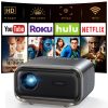Projector with WiFi and Bluetooth, Mini-Projector: [Auto Focus/Keystone] - NICPOW Full HD 1080P 4K Supported Portable Bluetooth Projector for Gaming Devices and Phones - Ideal for Indoor Outdoor Use