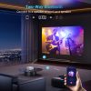 Portable Mini Projector with Electric Focus, NICPOW Full HD 1080P Projector, Bluetooth Movie Projector with Auto Keystone, Two-Way Bluetooth, Ideal for Indoor Outdoor Use, White
