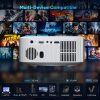 Portable Mini Projector with Electric Focus, NICPOW Full HD 1080P Projector, Bluetooth Movie Projector with Auto Keystone, Two-Way Bluetooth, Ideal for Indoor Outdoor Use, White